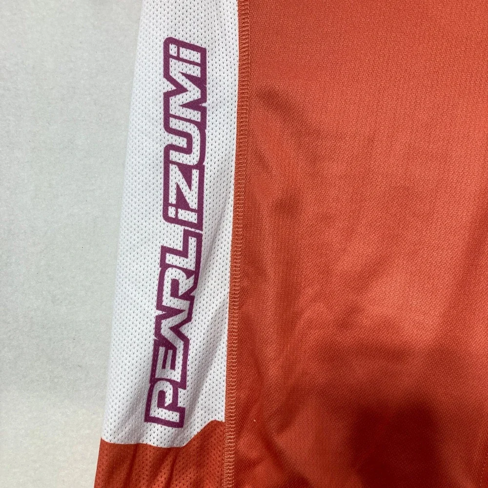Pearl Izumi Elite Mens XL Cycling Jersey Red White Full Zip Short Sleeve Biking